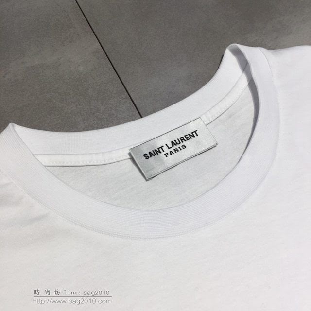 Saint Laurent短袖 19春夏新款 聖羅蘭白色T恤  tzy1732